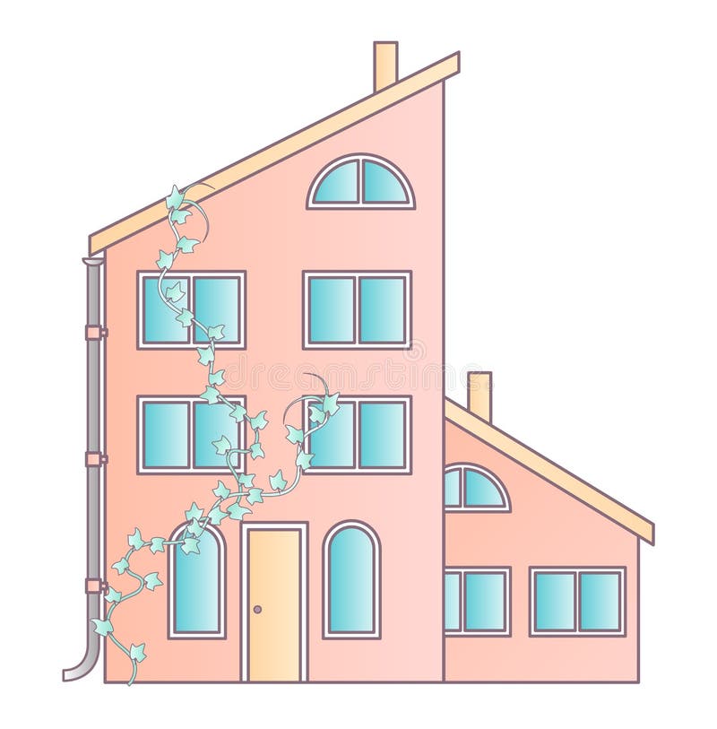 Maison traditionnelle et moderne Maison familiale Illustration plate de concept de vecteur de conception illustration stock Maison traditionnelle et moderne Maison familiale Illustration plate de concept de vecteur de conception illustration stock