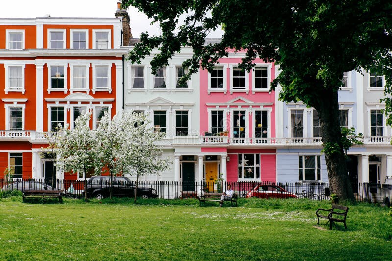 Maisons colorées de Londres photo stock Maisons colorées de Londres photo stock
