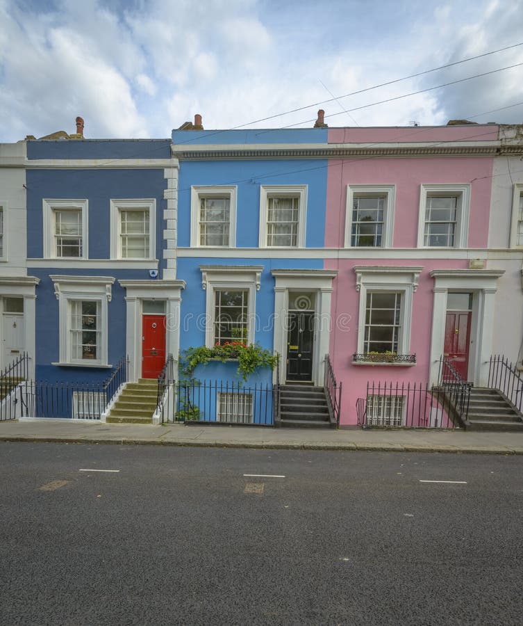 Maisons en pastel, Notting Hill - Londres photos stock Maisons en pastel, Notting Hill - Londres photos stock
