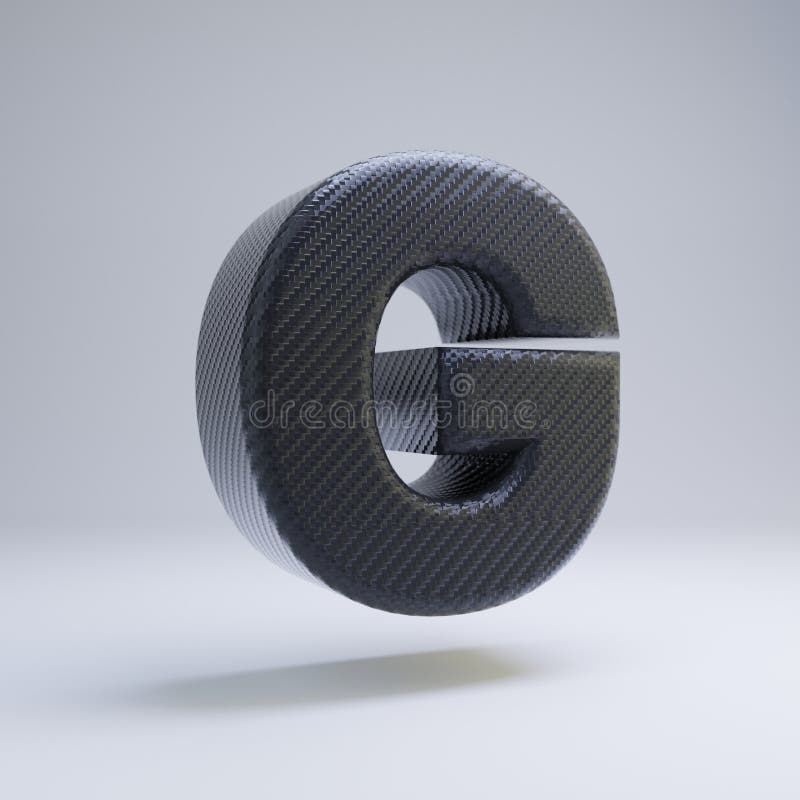 Carbon fiber letter G uppercase isolated on white. 3D rendered black glossy carbon font for poster, banner, advertisement, decoration. Carbon fiber letter G uppercase isolated on white. 3D rendered black glossy carbon font for poster, banner, advertisement, decoration