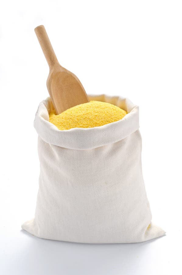 Maize flour in the bag stock photo. Image of lots, wooden 21571186
