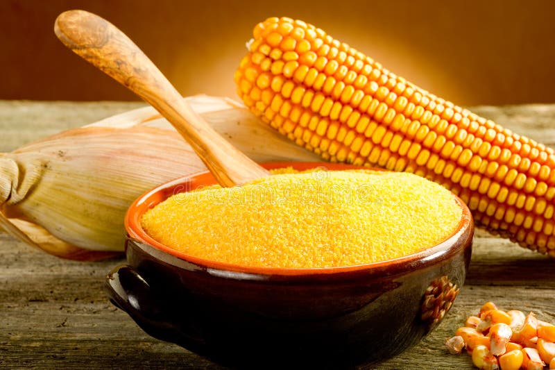 Maize flour over bowl stock photo. Image of ingredient 15938970