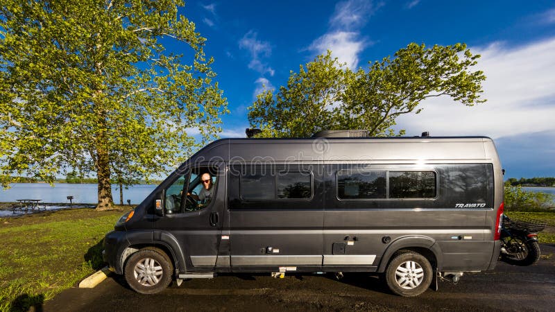 MAY 18 2019, USA photographer Joe Sohm and RV at Weston Bend State Park in Rushville, Platte County, Missouri. MAY 18 2019, USA photographer Joe Sohm and RV at Weston Bend State Park in Rushville, Platte County, Missouri