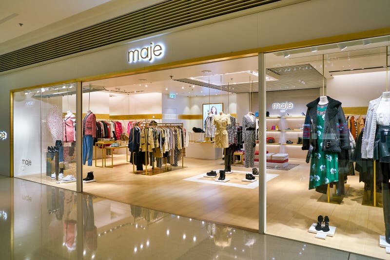 Maje store editorial stock image. Image of retail, clothes - 174423629