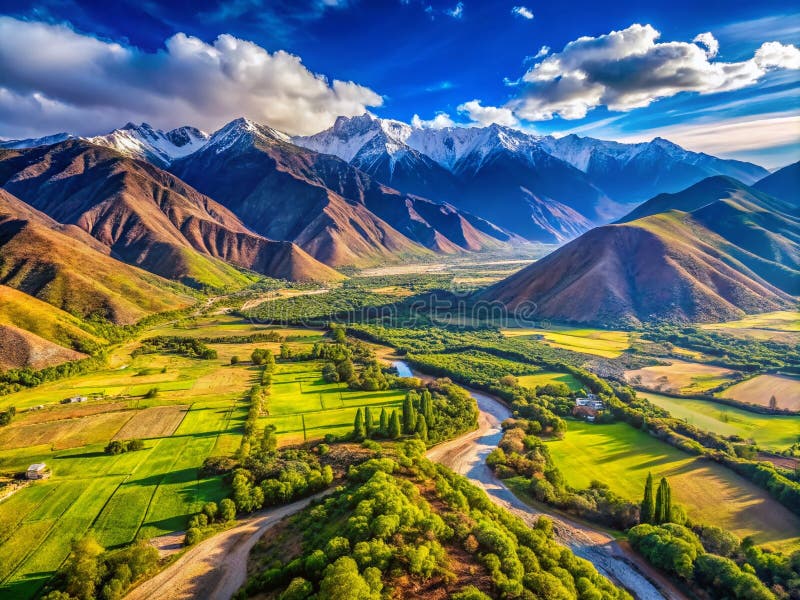 Majestätiska andinska landskap: Drönarfotografering fångar den hisnande skönheten i Sambaipata och Codo de Los Andes royaltyfri illustrationer