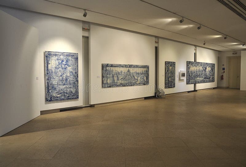 Azulejo panels Exbition in the National Tile Museum interior in Lisbon Portugal