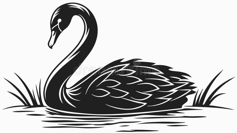 Majestic Black Swan Grațios Dark Pene Vector design Generativ AI vector illustration