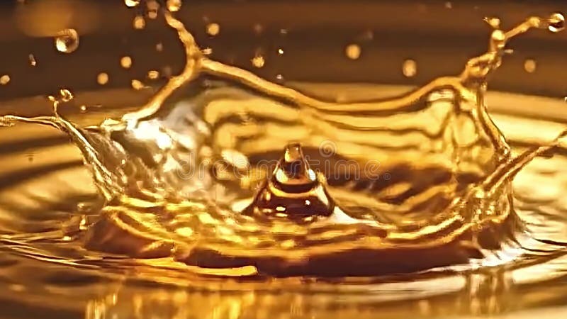 Majestic doré gouttelettes liquides formant un motif élaboré miroir surface en améliorant visuel Génération AI illustration de vecteur