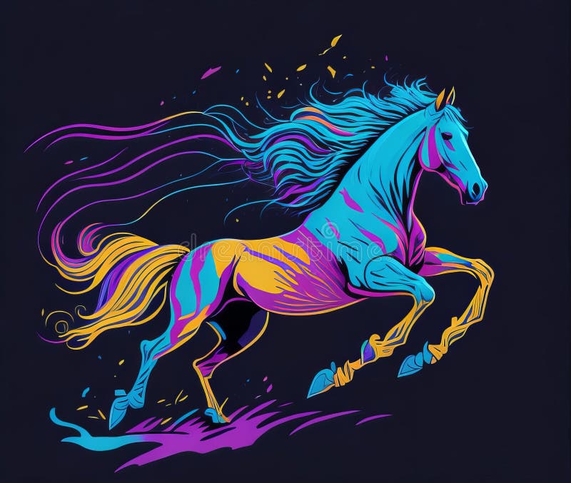 Majestic Horse in Full Gallop, Embodying Freedom, and Power. Stock ...