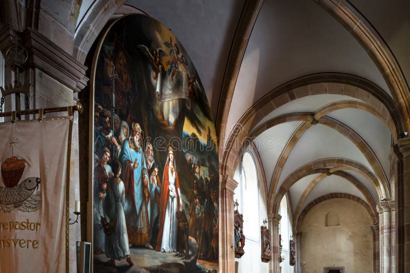 Majestic interior of Abbey-church of Saint Peter and Saint Paul royalty free stock photos Majestic interior of Abbey-church of Saint Peter and Saint Paul royalty free stock photos