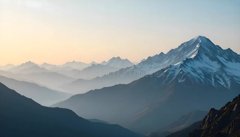 Majestic Mountain Panorama à l'aube illustration de vecteur