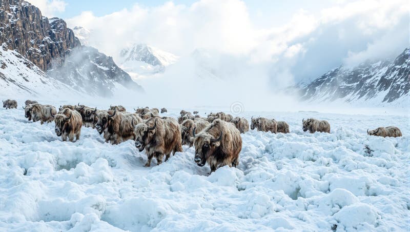 Majestic Musk Ox Amidst the Frosty Arctic Winterscape Majestic Musk Ox Amidst the Frosty Arctic Winterscape