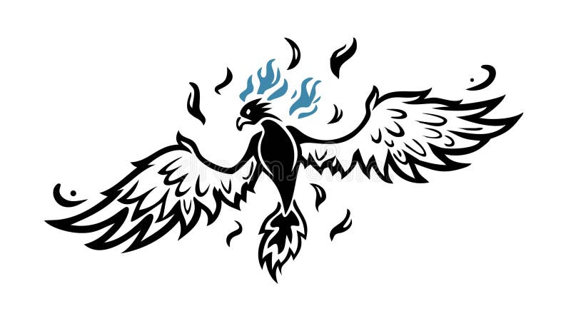 Majestic negru Phoenix Mythic Bird de renaștere vector de design Generativ AI vector illustration