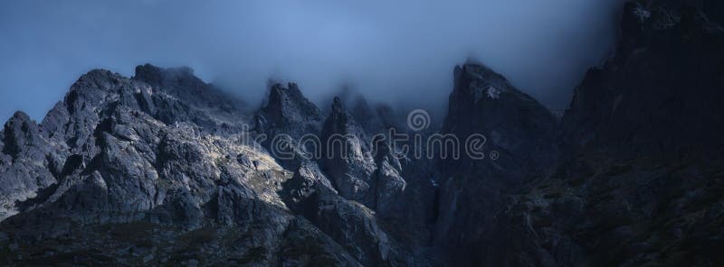 Majestic rocky mountains of the High Tatras
