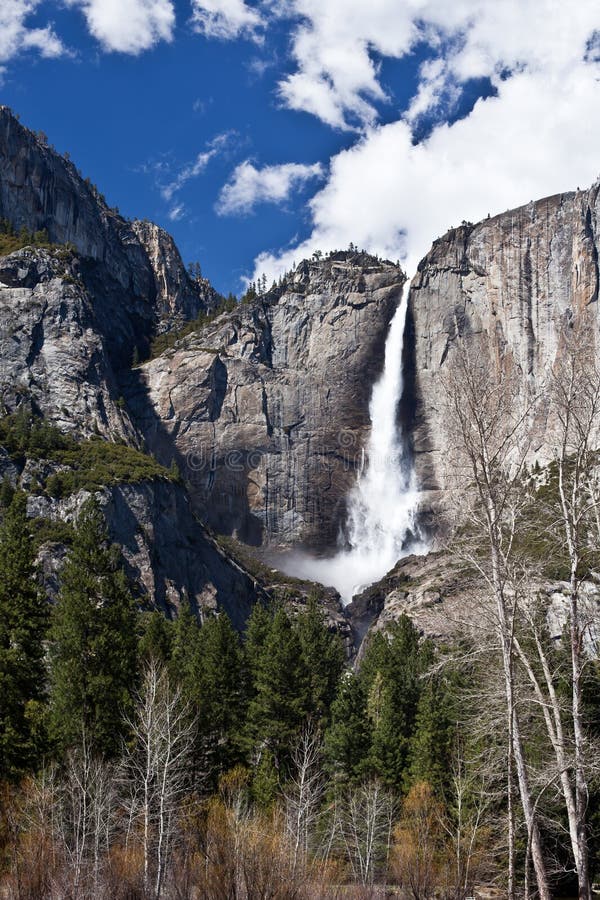 Majestic View of Bridal Veil Falls in Yosemite CA Stock Image Image