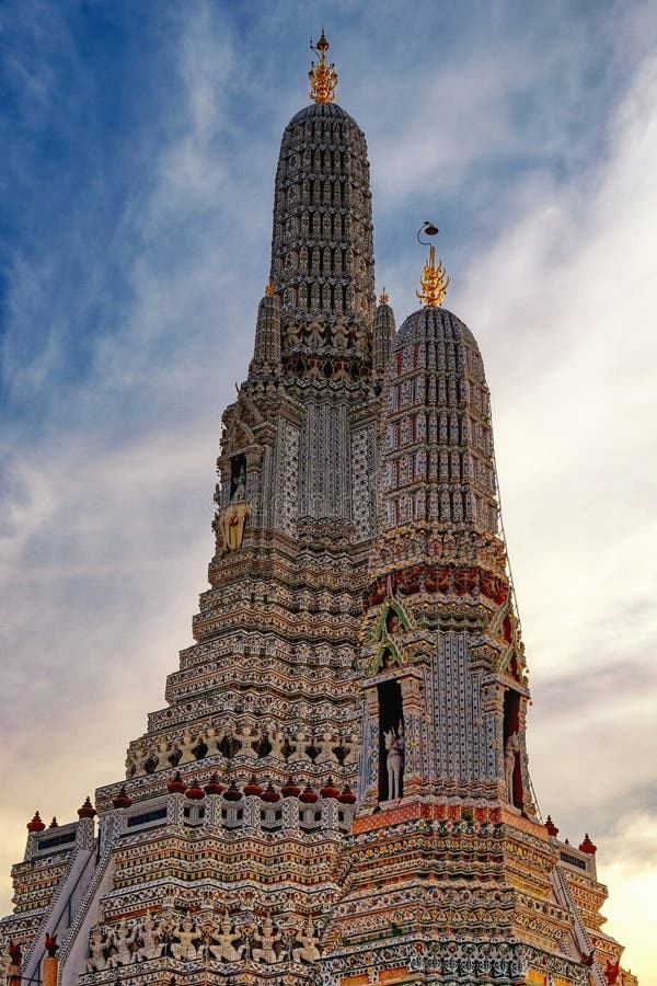 The Majestic Wat Arun Temple in Bangkok, Thailand. Stock Image - Image of exterior, intricate 