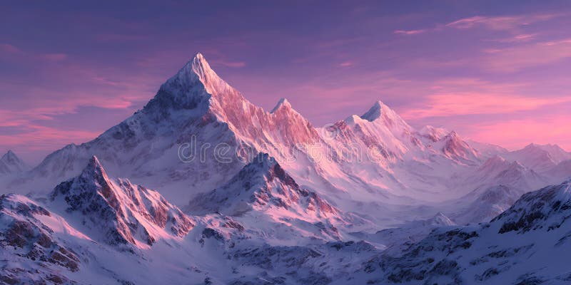 Majestic Winter Mountain Peaks A Stunning Landscape royalty free illustration