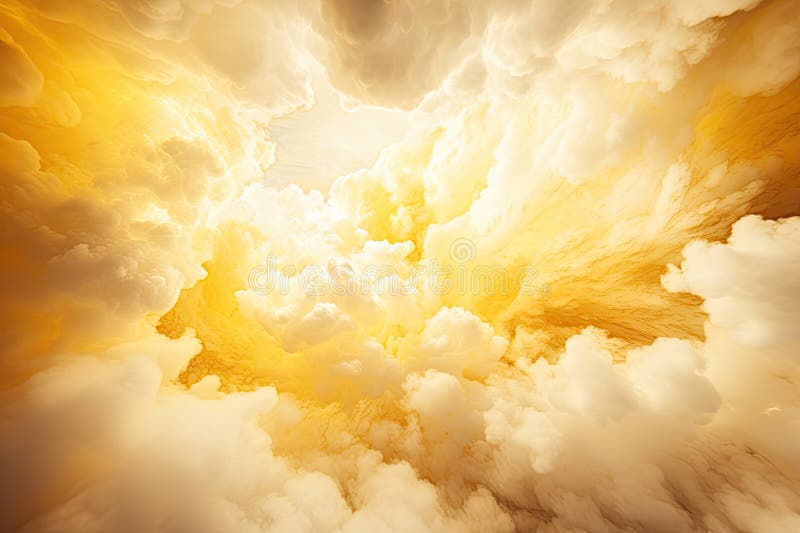 A Large Cloud Filled with Yellow and White Clouds Created with
