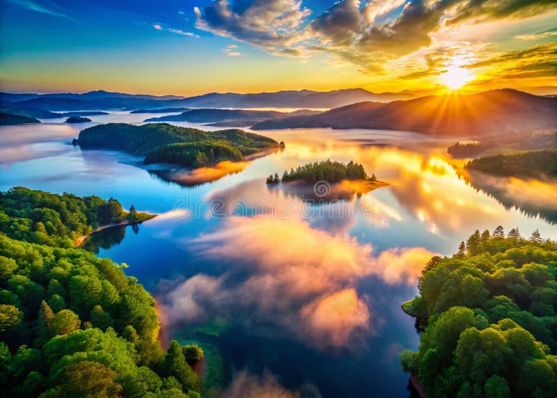 Majestueus Zonsopgangpanorama vector illustratie