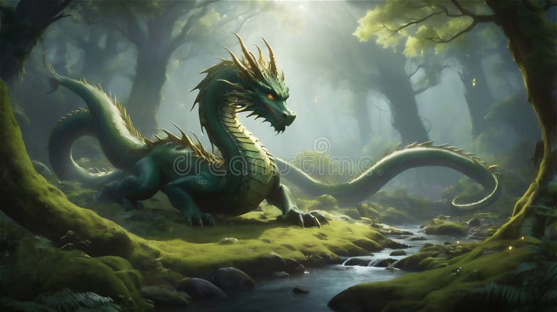 Majestueux dragon de minuit rugissant sous la pleine lune illustration stock