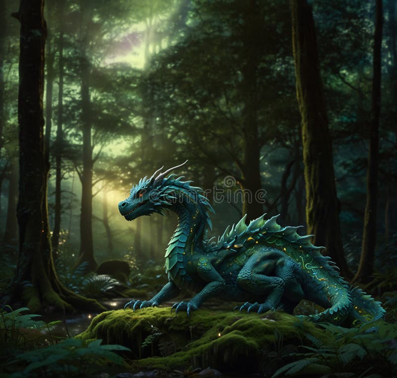 Majestueux dragon de minuit rugissant sous la pleine lune illustration libre de droits