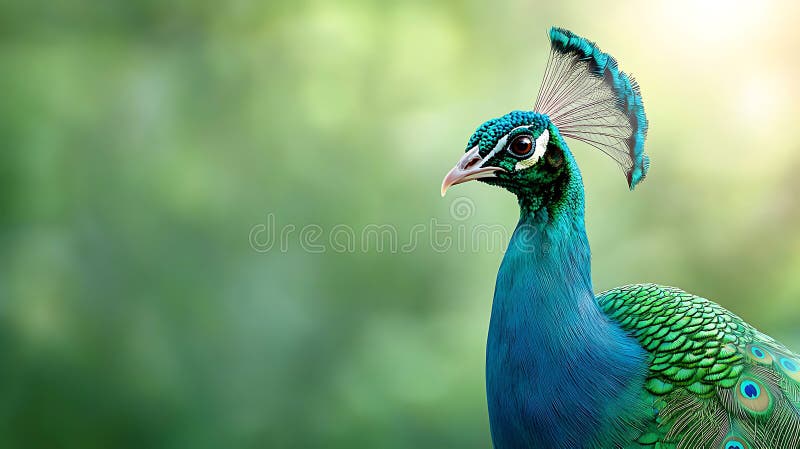 Majestueux indian paon portrait nature verte photo nature illustration de vecteur