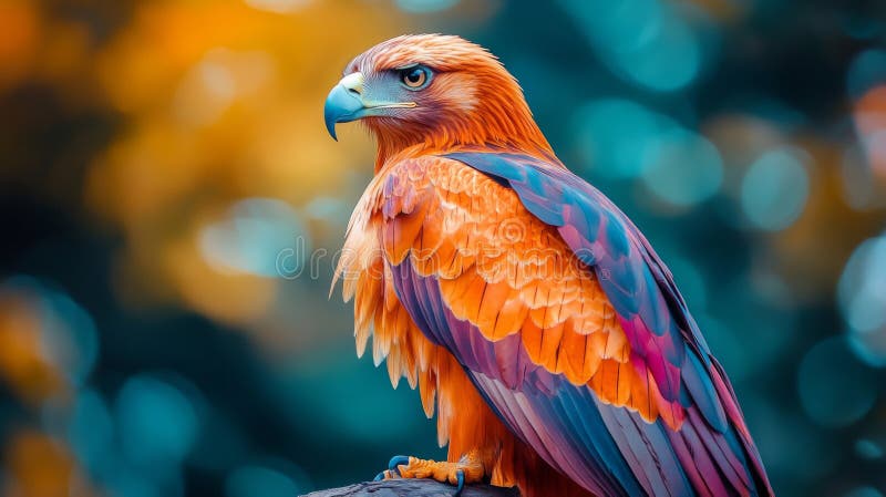 Majestuoso Naranja Y Águila Púrpura Al Aire Libre stock de ilustración