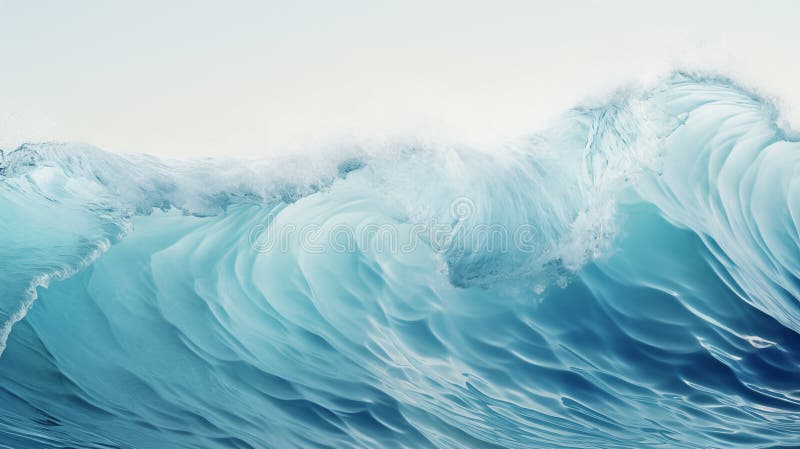 Majestätischer Ozean oder Meereswelle Kreuzung Nähe Blau heller Hintergrund stock abbildung