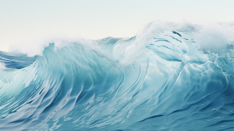Majestätischer Ozean oder Meereswelle Kreuzung Nähe Blau heller Hintergrund lizenzfreie abbildung