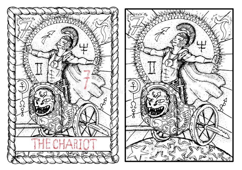 Chariot c1850 Chariot Antique Tarot Playing Cards Major Arcana Stencil Painted Single 