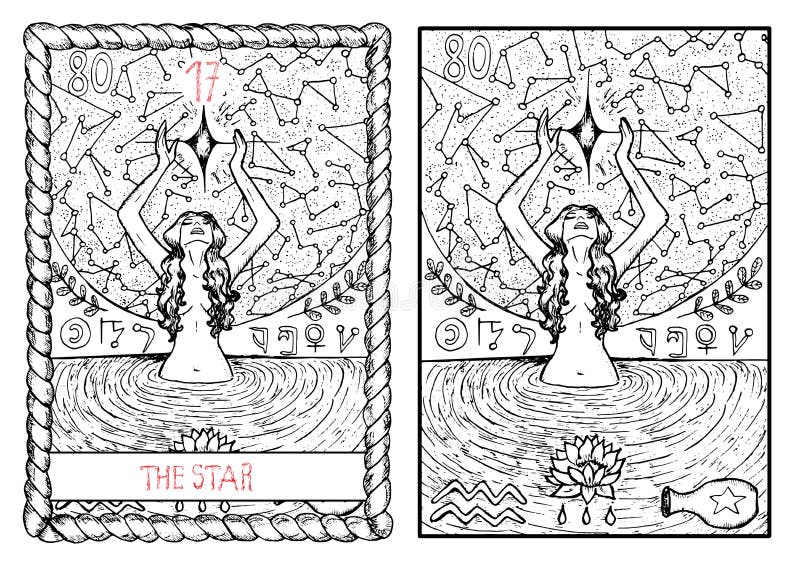 The major arcana tarot card. The star stock illustration The major arcana tarot card. The star stock illustration