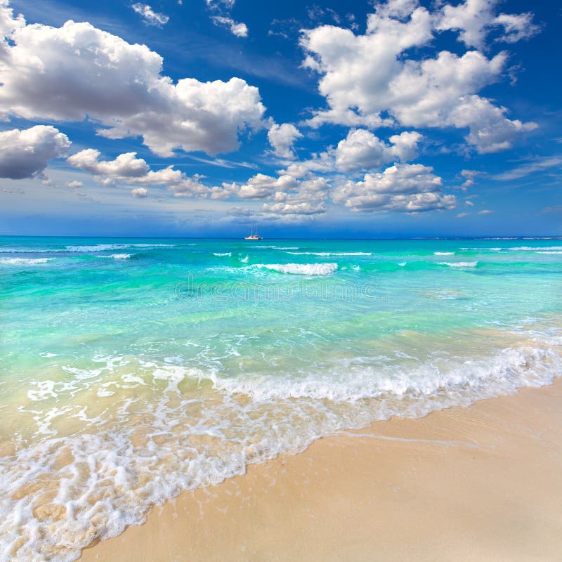 Majorca Es Trenc ses Arenes beach in Balearic royalty free stock photography Majorca Es Trenc ses Arenes beach in Balearic royalty free stock photography