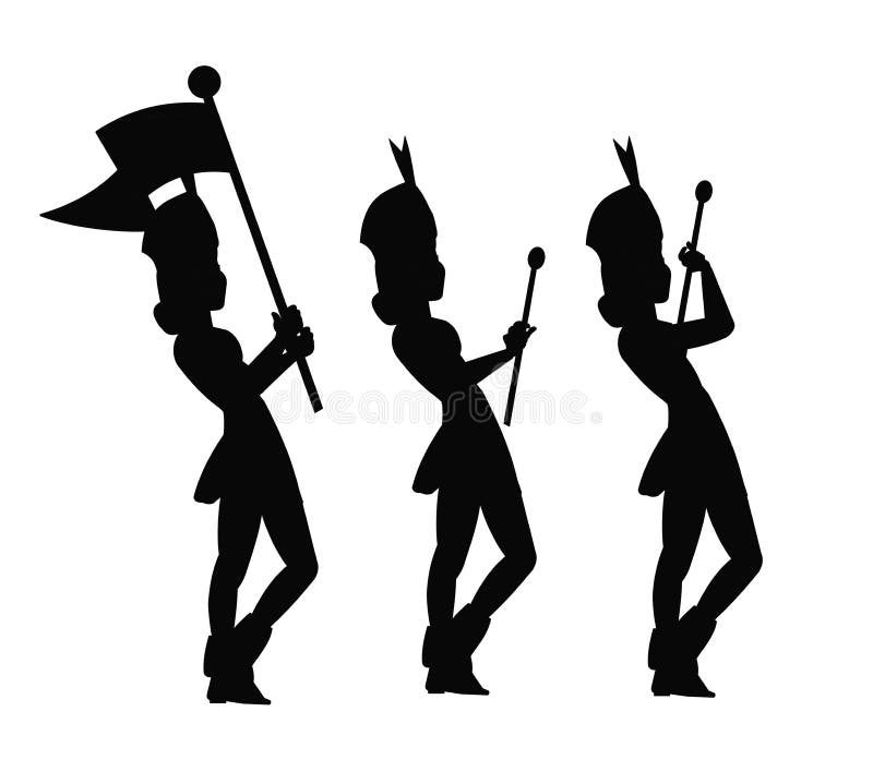 Majorettes En Silhouette Illustration De Vecteur Illustration Du