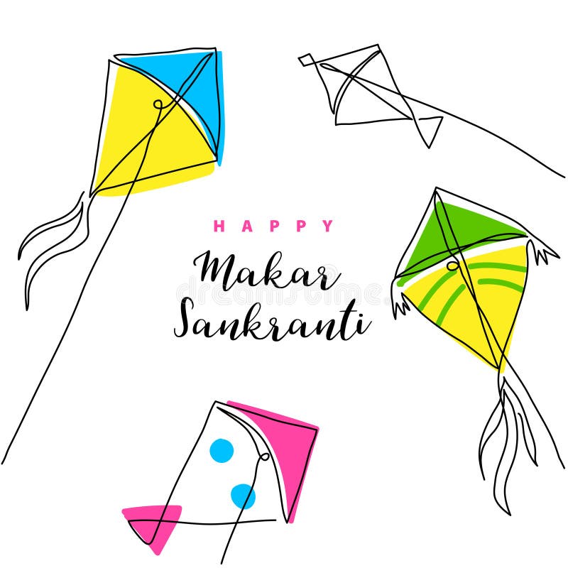 Free Vector | Happy makar sankranti colorful kites for festival of india