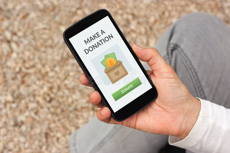 Make a Donation Concept on Smartphone Screen Stock Photo Image of