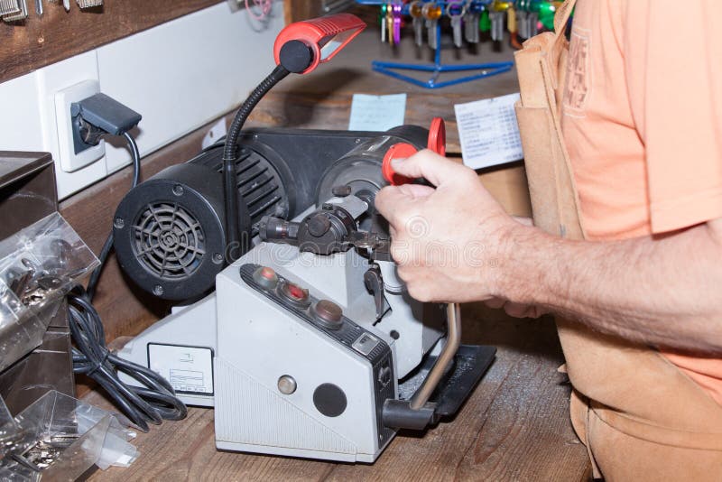 Make a metal key locksmith stock image. Image of store 47673237