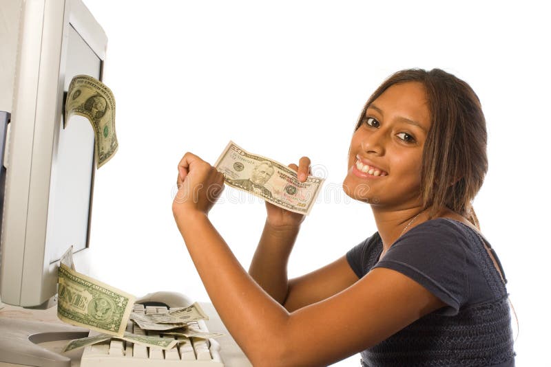 Make Money from the Internet Stock Photo - Image of cash, female: 6276536