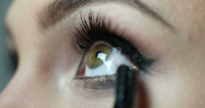 Make-up artist applying eyelash makeup