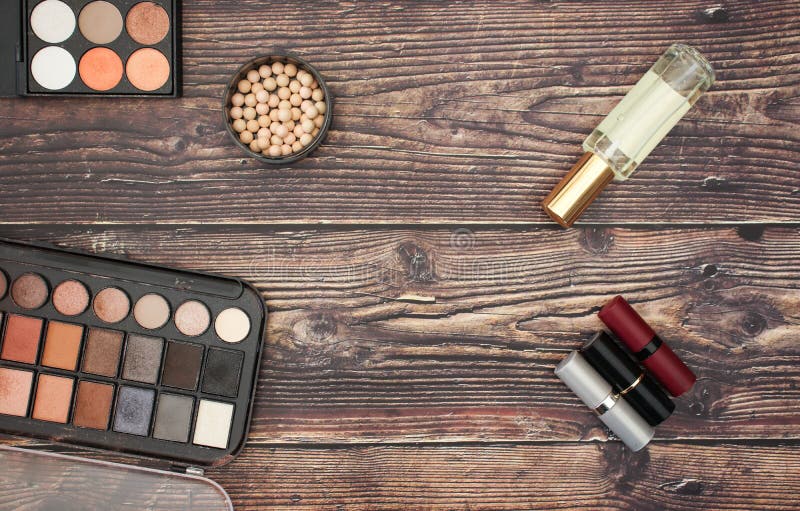 Make Up and Beauty Products on the Table Stock Image - Image of style ...