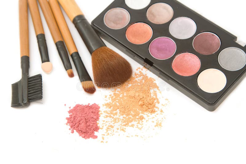 Make-up brush set and facial powder