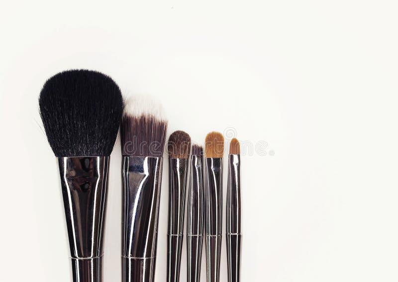 Makeup Brushes with Silver Handle. Stock Image Image of fashion