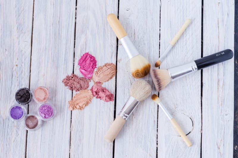 Makeup Composition from Cosmetics and Accessories. Stock Photo Image