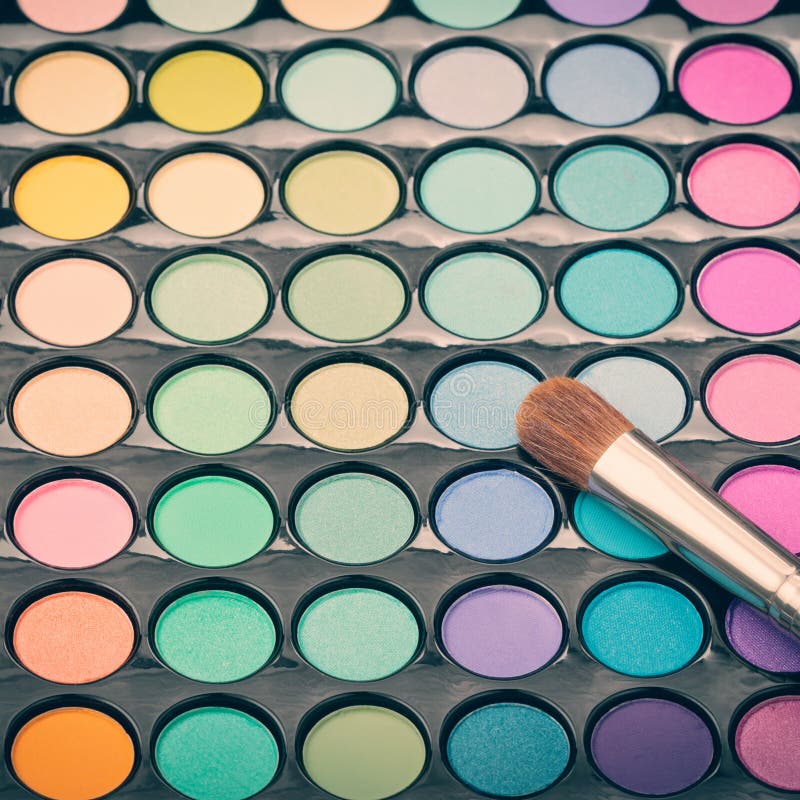 Makeup Eye Shadow Palette with Brush Stock Photo Image of beautiful