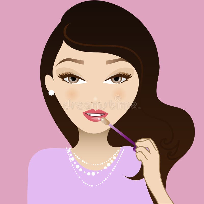 Make up girl stock vector. Illustration of pretty, gloss 14099977