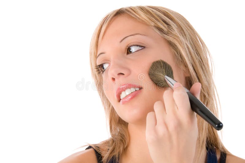 Make up of smiling young woman face