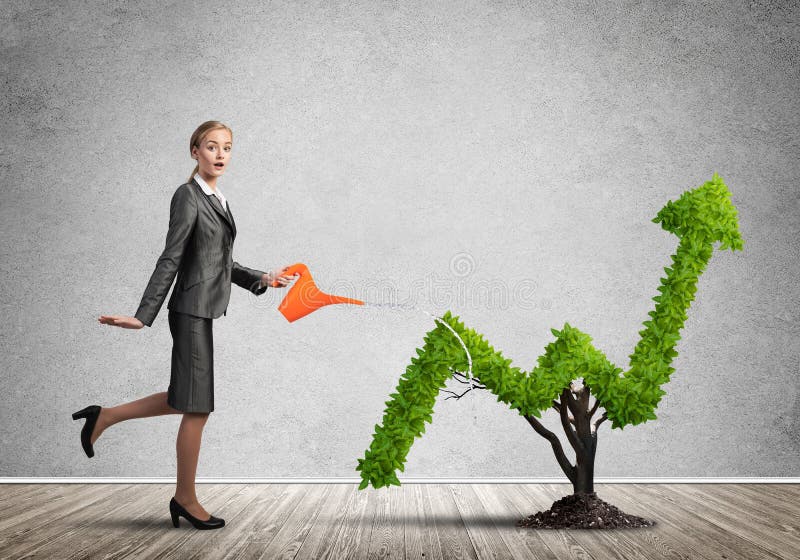 Make your money grow stock image. Image of female, investing - 97971097