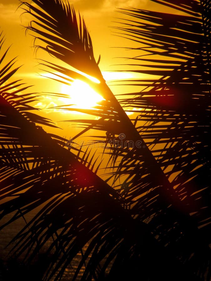 Makena Beach Sunset royaltyfria bilder Makena Beach Sunset royaltyfria bilder