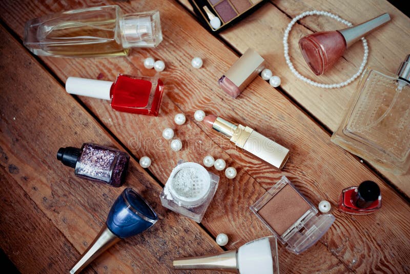Various makeup products stock image. Image of colorful - 150446305