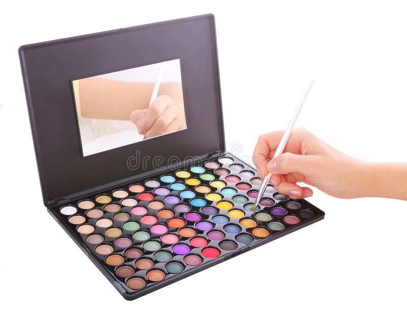 Makeup Artist Applying Eyeshadow on Brush Stock Image Image of brush