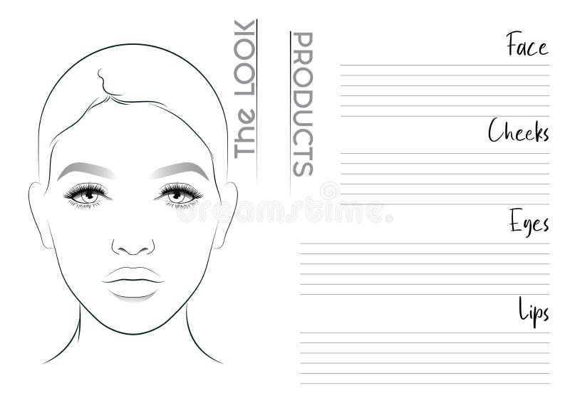 Makeup Artist Face Charts Template Stock Illustration - Illustration of ...